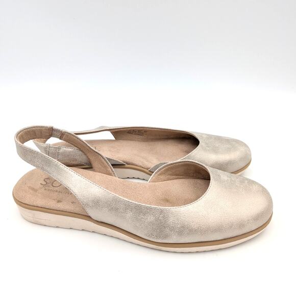 Soul Naturalizer Idea-Dorsay Slingback Flats Women's Light Gold Size US10M EU41 - Picture 3 of 11